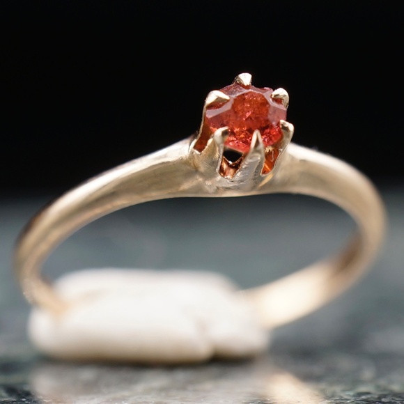 c.1900 Ostby & Barton Paste Stone Ring 10k Solid Gold Tiffany Setting sz3 - Picture 2 of 12